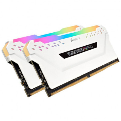 Модуль пам'яті для комп'ютера DDR4 16GB (2x8GB) 3200 MHz Vengeance RGB Pro White Corsair (CMW16GX4M2C3200C16W)