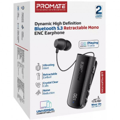 Навушники Promate Monoflix-bt Black (monoflix-bt.black)