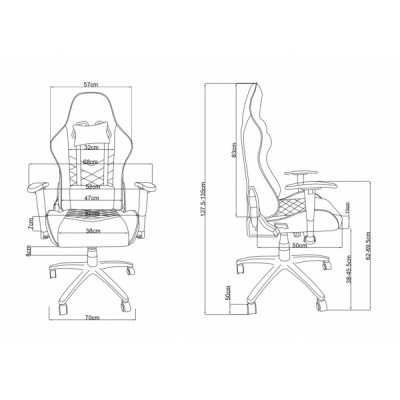 Крісло ігрове 2E GAMING Chair BUSHIDO Dark Grey (2E-GC-BUS-GR)