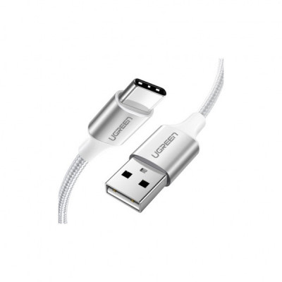 Дата кабель USB 2.0 AM to Type-C 1.5m US300 5A White Ugreen (US300/80370)