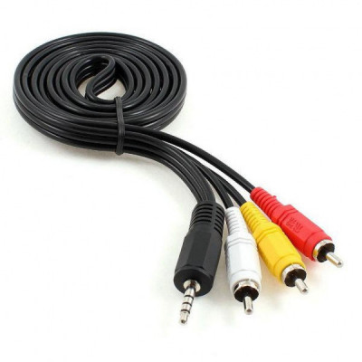 Кабель мультимедійний Jack 3.5mm male 4-pin to 3RCA 2.0m Cablexpert (CCA-4P2R-2M)