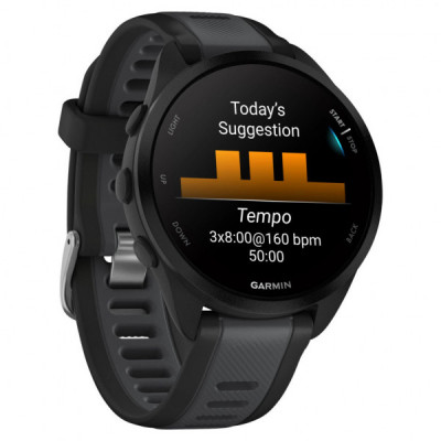 Смарт-годинник Garmin Forerunner 165 Music, Black/Slate Grey, GPS (010-02863-30)