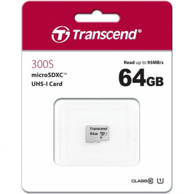 Карта пам'яті Transcend 64GB microSDXC class 10 UHS-I U1 (TS64GUSD300S)