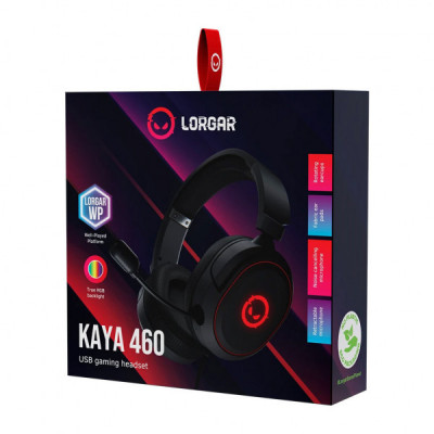 Навушники Lorgar Kaya 460 Gaming RGB USB Black (LRG-GHS460)