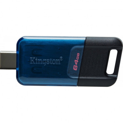 USB флеш накопичувач Kingston 64GB DataTraveler 80 M USB-C 3.2 Blue/Black (DT80M/64GB)