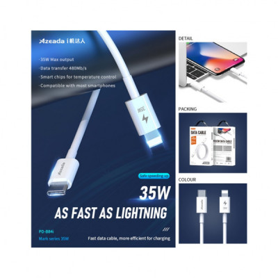 Дата кабель USB-C to Lightning 1.0m PD-B84i 35W Proda (PD-B84i-WHT)