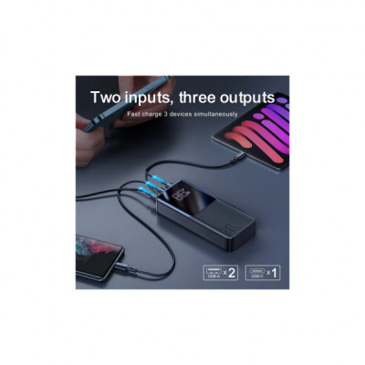 Батарея універсальна JOYROOM 20000mAh 22,5W PD, QC/3.0, 2*USB-A, Micro-USB, USB-C In/Out Black (JR-QP192)