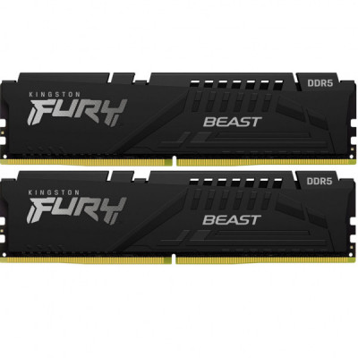 Модуль пам'яті для комп'ютера DDR5 64GB (2x32GB) 6000 MHz Beast Black XMP Kingston Fury (ex.HyperX) (KF560C30BBK2-64)