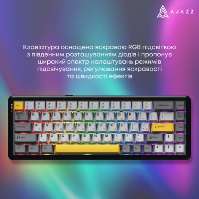 Клавіатура Ajazz AK680 MAX Magnetic Switch RGB USB Black (AK680-M-BGY-AW)