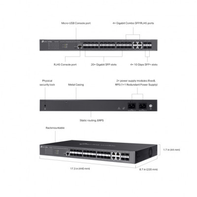 Комутатор мережевий TP-Link SG3428XF Комутатор мережевий TP-Link SG3428XF