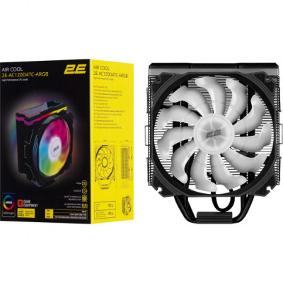 Кулер до процесора 2E Gaming Air Cool AC120D4TC-ARGB, LGA1700, 1366, 1200, 115X, AM5, AM4, AM3, AM3+, AM2, AM2+, FM2, (2E-AC120D4TC-ARGB)