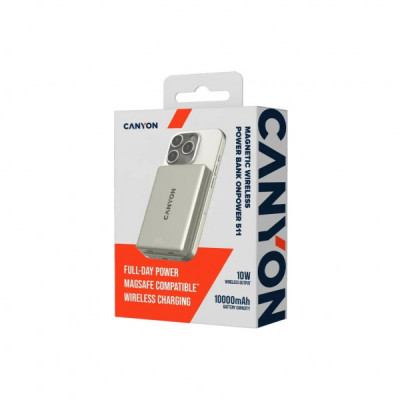 Батарея універсальна Canyon 10000mAh OnPower 511 PD20W Magnetic wireless MagSafe Grey (CNS-CPB511G) Батарея універсальна Canyon 10000mAh OnPower 511 PD20W Magnetic wireless MagSafe Grey (CNS-CPB511G)