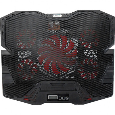 Підставка до ноутбука IceCoorel 10-15", 1*125mm 1400 RPM + 4*70mm 2500 RPM, 2*USB, 365x297x30mm, Red (K5Red)
