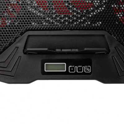 Підставка до ноутбука IceCoorel 10-15", 1*125mm 1400 RPM + 4*70mm 2500 RPM, 2*USB, 365x297x30mm, Red (K5Red)