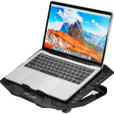 Підставка до ноутбука IceCoorel 10-15", 1*125mm 1400 RPM + 4*70mm 2500 RPM, 2*USB, 365x297x30mm, Red (K5Red)