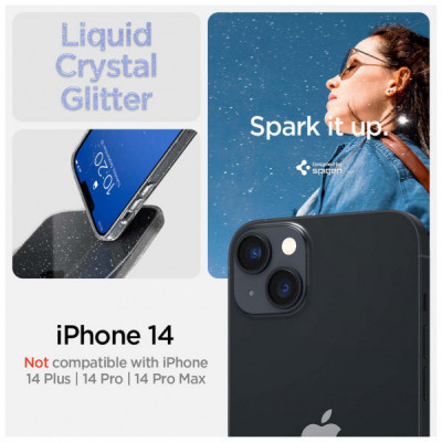 Чохол до мобільного телефона Spigen Apple iPhone 14 Liquid Crystal Glitter, Rose Quartz (ACS05035)