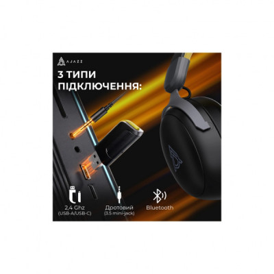 Навушники Ajazz AHM08 MAX 3-Mode Black (AHM08-MAX-BGY)