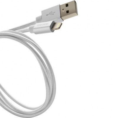 Дата кабель USB 2.0 AM to Lightning 1.0m MFI Pearl White Canyon (CNS-MFIC3PW)