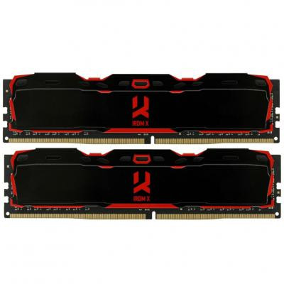 Модуль пам'яті для комп'ютера DDR4 16GB (2x8GB) 3000 MHz Iridium X Black Goodram (IR-X3000D464L16S/16GDC)