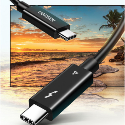 Дата кабель USB 4.0Type-C to Type-C 0.8m THUNDERBOLTUS501 8K40Gbps Black Ugreen (30389)