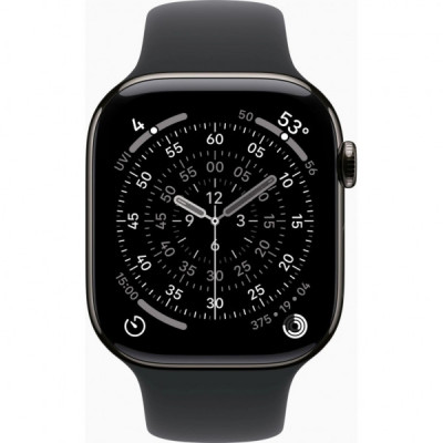 Смарт-годинник Apple Watch Series 11 GPS + Cellular 46mm Slate Titanium Case with Black Sport Band - S/M (MFD14RK/A)
