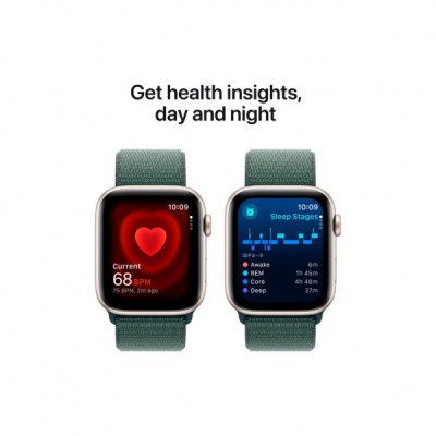 Смарт-годинник Apple Watch SE 2024 GPS 44mm Starlight Aluminium Case with Lake Green Sport Loop (MXEW3QH/A)