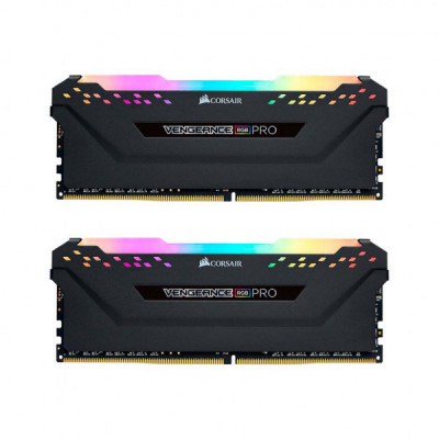 Модуль пам'яті для комп'ютера DDR4 16GB (2x8GB) 4000 MHz Vengeance RGB PRO Black Corsair (CMW16GX4M2K4000C19)