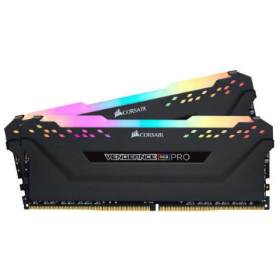 Модуль пам'яті для комп'ютера DDR4 16GB (2x8GB) 4000 MHz Vengeance RGB PRO Black Corsair (CMW16GX4M2K4000C19)