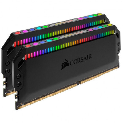 Модуль пам'яті для комп'ютера DDR4 16GB (2x8GB) 3200 MHz Dominator Platinum RGB Black Corsair (CMT16GX4M2Z3200C16)