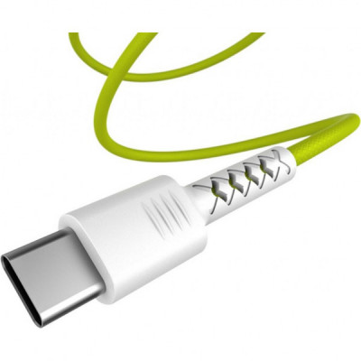 Дата кабель USB 2.0 AM to Type-C 1.0m Soft white/lime Pixus (4897058531169)