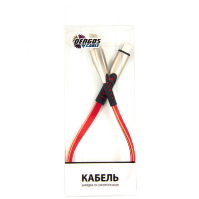 Дата кабель USB 2.0 AM to Lightning 0.25m red Dengos (PLS-L-SHRT-PLSK-RED)