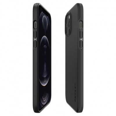 Чохол до мобільного телефона Spigen iPhone 12 Pro Max Case Thin Fit, Black (ACS01612)
