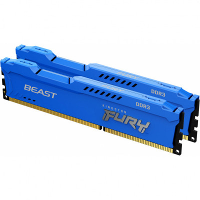Модуль пам'яті для комп'ютера DDR3 8GB (2x4GB) 1600 MHz Fury Beast Blue Kingston Fury (ex.HyperX) (KF316C10BK2/8)