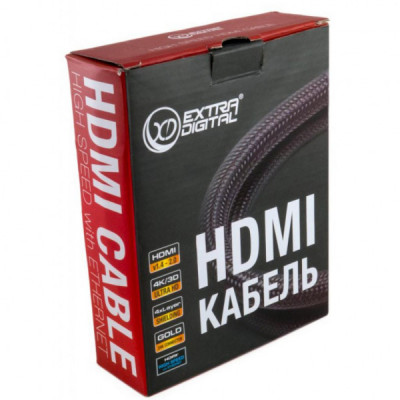 Кабель мультимедійний HDMI to HDMI 3.0m Extradigital (KBH1634)