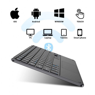 Клавіатура BeCover with TouchPad Bluetooth UA Black (713403)