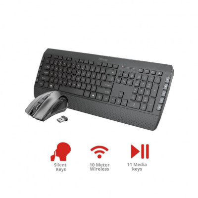 Комплект Trust Tecla-2 Wireless Black (23239)