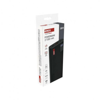 Батарея універсальна EMOS 27000mAh NTBF30, 100W, Pass-through, black (B0561B) Батарея універсальна EMOS 27000mAh NTBF30, 100W, Pass-through, black (B0561B)