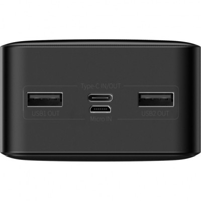 Батарея універсальна Baseus Bipow 30000mAh, 15W, USB-C/3A, 2*USB-A/3A(max.), +cable, black (PPBD050201)