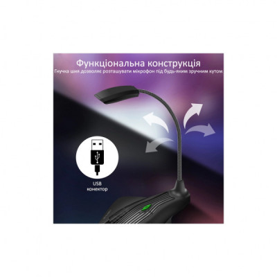 Мікрофон Vertux VertuMic-1 LED USB Black (vertumic-1.black)