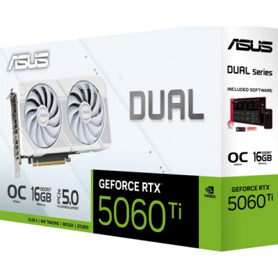 Відеокарта ASUS GeForce RTX5060Ti 16Gb DUAL WHITE OC (DUAL-RTX5060TI-O16G-WHITE)