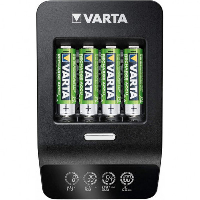 Зарядний пристрій для акумуляторів Varta LCD Ultra Fast Plus Charger +4*AA 2100 mAh (57685101441)