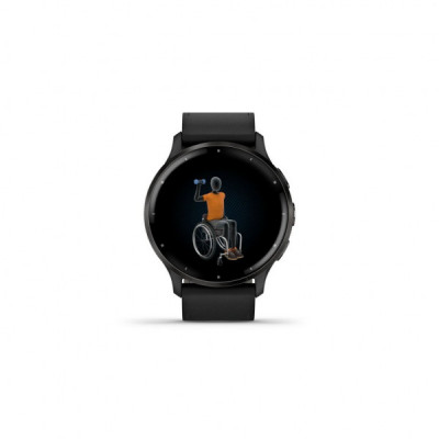 Смарт-годинник Garmin Venu 3, Black + Slate, Leather, GPS (010-02784-52)