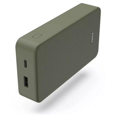 Батарея універсальна Hama 20000mAh, 15W/5V/3A, USB-C, USB-A, green (00201716) Батарея універсальна Hama 20000mAh, 15W/5V/3A, USB-C, USB-A, green (00201716)