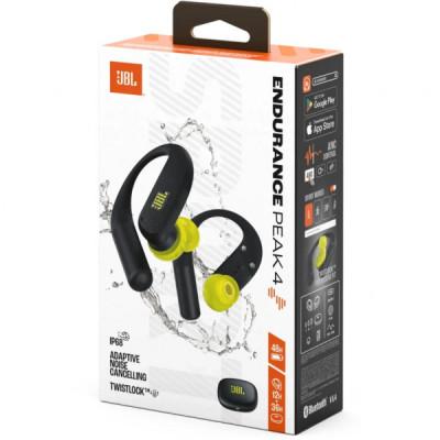 Навушники JBL Endurance Peak 4 Black/Lime (JBLENDUPEAK4BLKL)