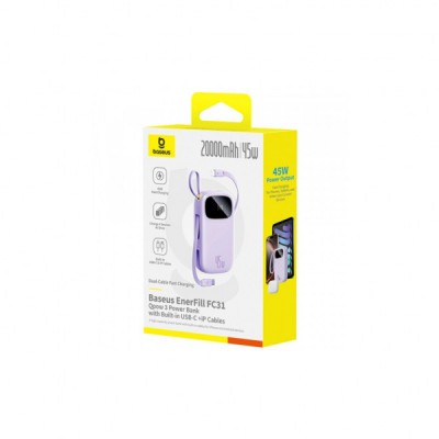 Батарея універсальна Baseus EnerFill FC31 Qpow 3 20000mAh 45W PD/3.0 QC/4.0 Purple (E0028D02)