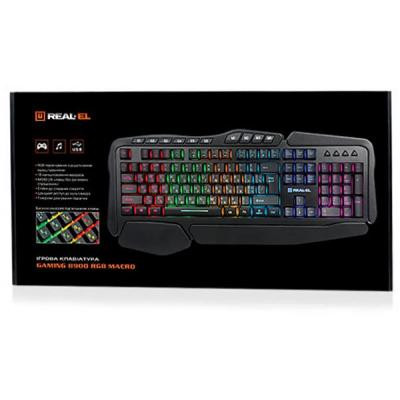 Клавіатура REAL-EL 8900 Gaming RGB Macro, black