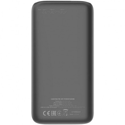 Батарея універсальна Canyon PB-301 30000mAh PD/20W, QC/3.0 (CNE-CPB301B)