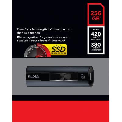 USB флеш накопичувач SanDisk 256GB Extreme Pro Black USB 3.1 (SDCZ880-256G-G46)