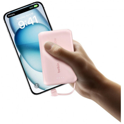 Батарея універсальна Belkin 10000mAh, 20W, USB-C, Pink (BPB021HQPK)