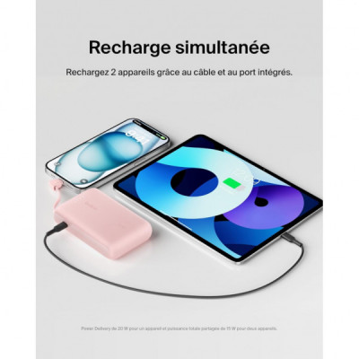 Батарея універсальна Belkin 10000mAh, 20W, USB-C, Pink (BPB021HQPK)